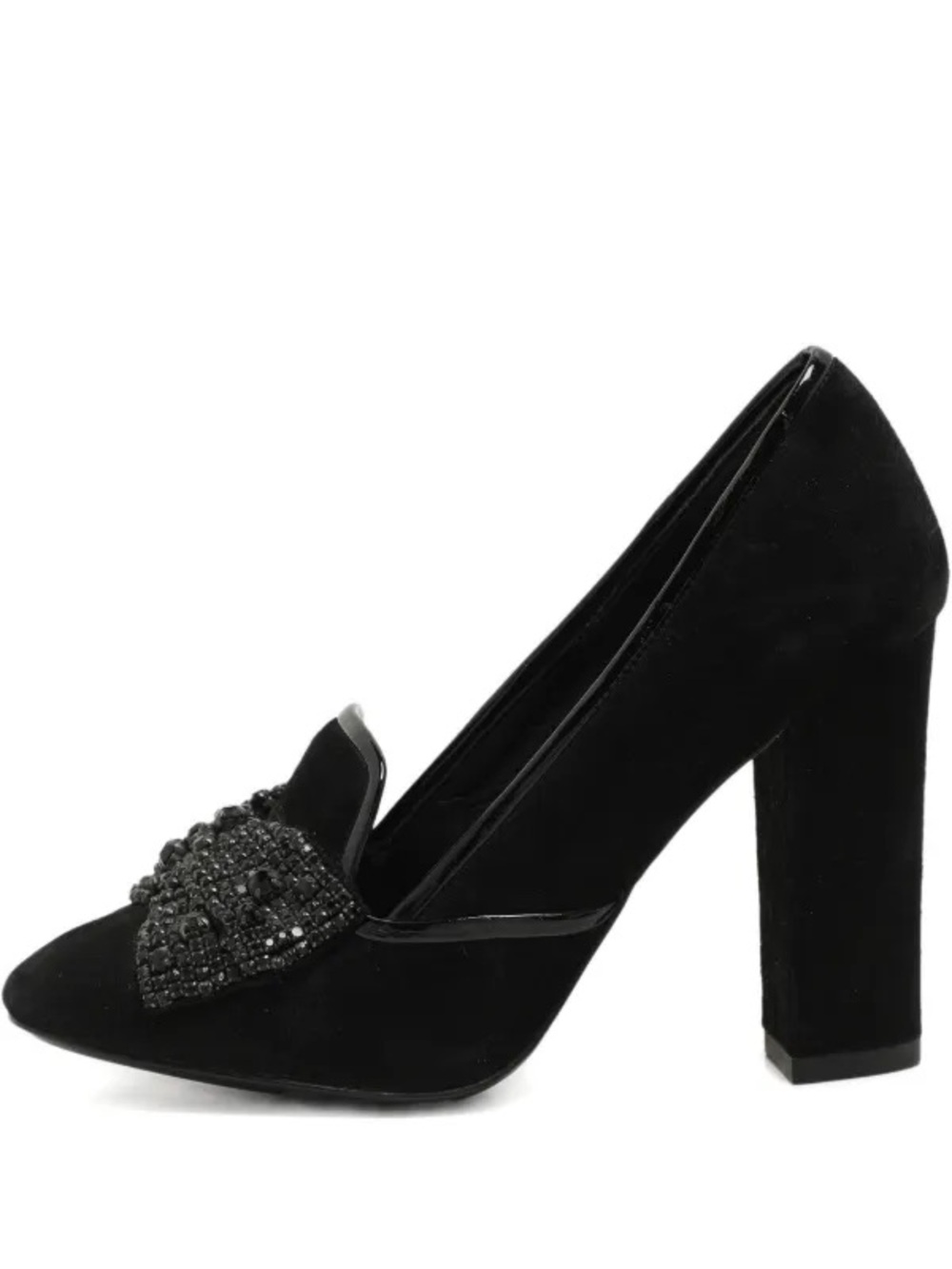 Tory Burch Carissa Bow Suede Leather Block High Heel Pumps Women’s Shoe Size 8.5